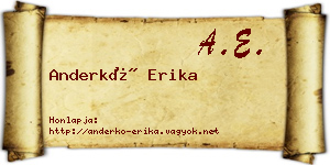 Anderkó Erika névjegykártya